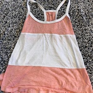 SO Coral Pink & White tank top